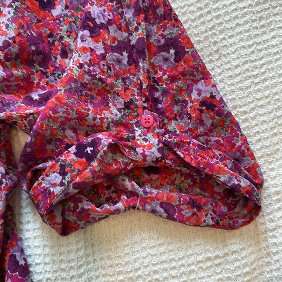 Rebecca Taylor 100% silk Spring Blossom Romper size 4 flower summer womens - Picture 9 of 12